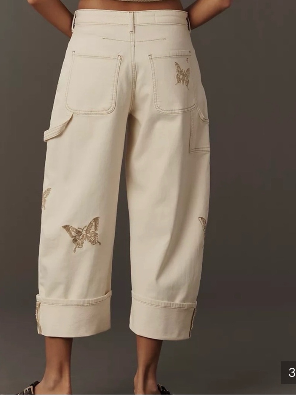 Pilcro By Anthropologie:”Kayden”High Rise Cropped Butterfly Jeans/NWOT - Picture 2 of 13